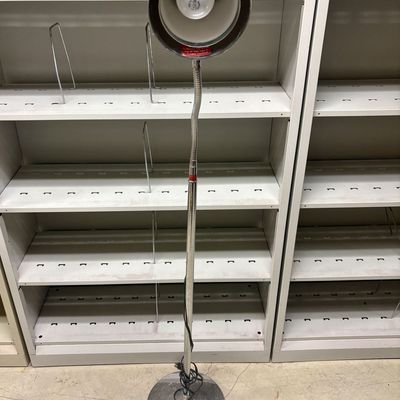 Sale Photo Thumbnail #391: Graham-Field Chrome-Plated and Spun Aluminum Gooseneck Medical Floor Lamp