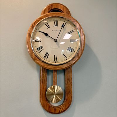 Sale Photo Thumbnail #21: Daniel Dakota Quartz Oak Pendulum Wall Clock