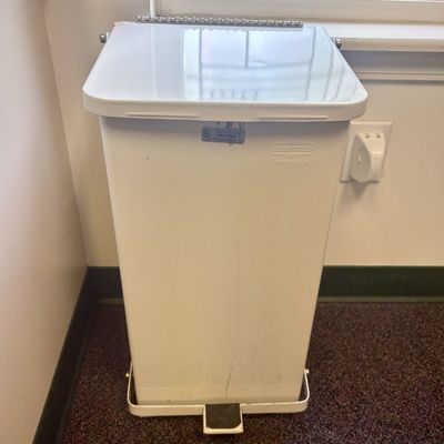 Sale Photo Thumbnail #181: United Metal Receptacle Corp. White Steel Fire Fighter Step-On Waste Container