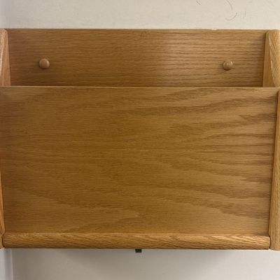Sale Photo Thumbnail #421: Wall-Mounted Solid Oak Single Pocket File and Chart Holder
