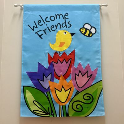 Sale Photo Thumbnail #249: Two Decorative Banners Including a Love Your People Motivational Banner and a Floral Applique Banner