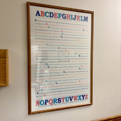 Sale Photo Thumbnail #94: Large Framed Bible Verse Alphabet Poster