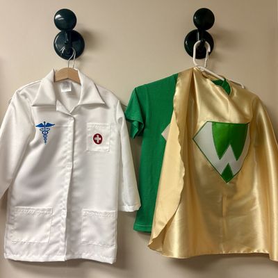 Sale Photo Thumbnail #205: Two Childrens Role Play Costumes Including Aeromax Lab Coat and Superhero Set