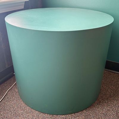 Sale Photo Thumbnail #52: Large Teal Green Cylindrical Display Pedestal or Side Table