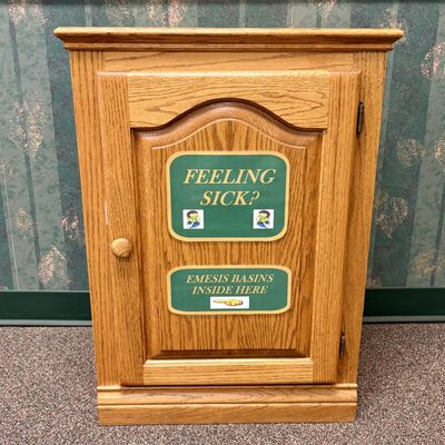 Sale Photo Thumbnail #22: Oak Veneer Single Door Clinical Supply Storage Cabinet