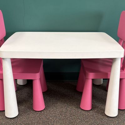 Three Piece Children's Plastic Table and Chair Set