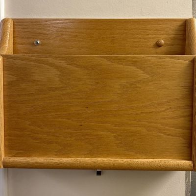 Sale Photo Thumbnail #419: Wall Mounted Solid Oak Single Pocket Letter and File Organizer