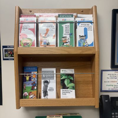 Sale Photo Thumbnail #188: Wall-Mounted Two-Tier Oak Literature Rack