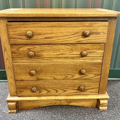 Sale Photo Thumbnail #79: Golden Oak Four-Drawer Chest of Drawers