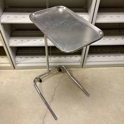 Sale Photo Thumbnail #390: Mobile Medical Mayo Instrument Stand with Stainless Steel Tray