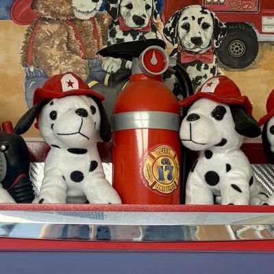 Sale Photo Thumbnail #141: A Collection of Firefighter Themed Wall Shelf and Room Decor Accessories