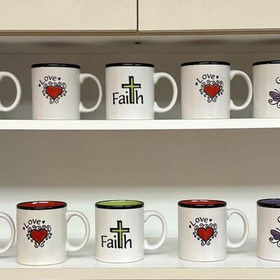 Sale Photo Thumbnail #244: Set of 14 Christian Art Gifts Ceramic Inspirational Mugs