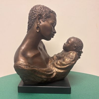 Sale Photo Thumbnail #202: Ecila for Austin Sculpture Treasured Moment Black Mother and Child Figurative Bust