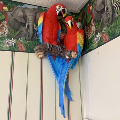 Sale Photo Thumbnail #129: A Pair of Scarlet Macaws Decorative Resin Wall Sculpture