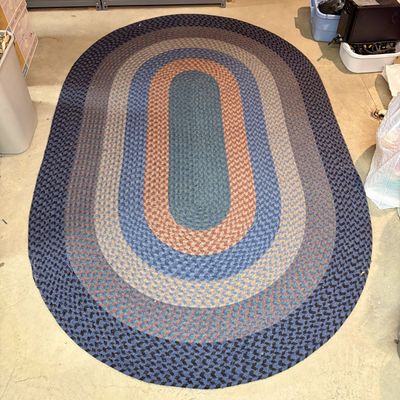 Sale Photo Thumbnail #343: Large Reversible Oval Multi-Tonal Braided Area Rug
