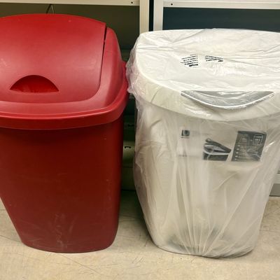 Sale Photo Thumbnail #369: Two Plastic Kitchen Trash Cans Including an Umbra Brim Step-Pedal Model