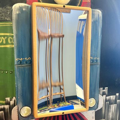 Sale Photo Thumbnail #161: Wall-Mounted Wooden Framed Funhouse Mirror