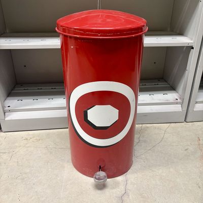 Sale Photo Thumbnail #380: United Metal Receptacle Corp. The Defenders Red Industrial Self-Extinguishing Step Trash Can