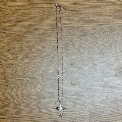 Sale Photo Thumbnail #336: Sterling Silver Ornate Foliate Cross Pendant Necklace