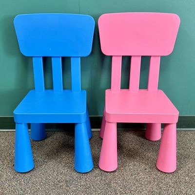 A Pair of IKEA MAMMUT Children's Plastic Chairs