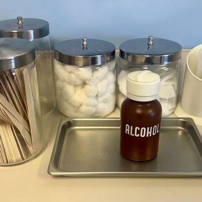 Sale Photo Thumbnail #155: An Assortment of Pyrex and Corning Glass Apothecary Jars and Clinical Medical Supplies