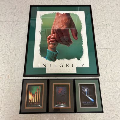 Sale Photo Thumbnail #232: A Set of Four Framed Motivational Prints