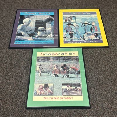Sale Photo Thumbnail #208: A Trio of Framed Late 20th Century Social-Emotional Educational Posters