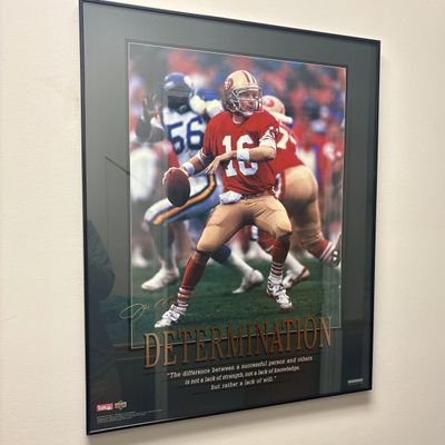 Sale Photo Thumbnail #92: Joe Montana San Francisco 49ers Determined to Win Framed Limited Edition Upper Deck Successories Poster