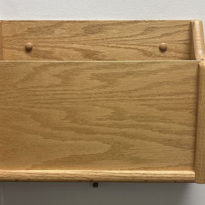 Sale Photo Thumbnail #416: Wall Mounted Single Pocket Solid Oak File and Mail Organizer