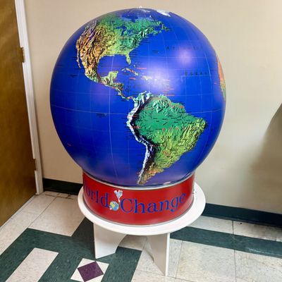 Sale Photo Thumbnail #289: Large Inflatable World Change Educational Display Globe on Pedestal Stand