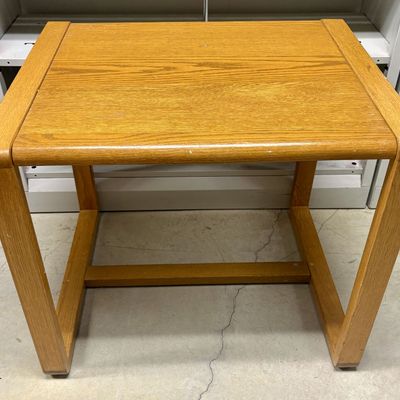 Sale Photo Thumbnail #398: A Mid-Century Modern Style Oak Sled Base Side Table