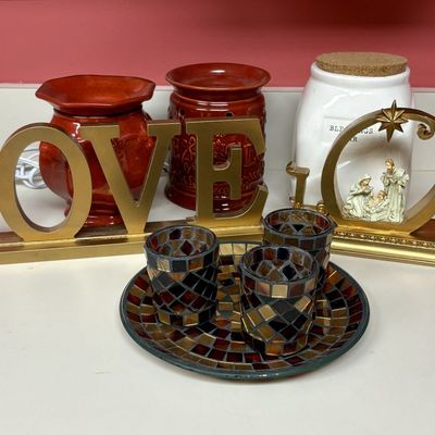 Sale Photo Thumbnail #245: An Assortment of Decorative Home and Religious Items