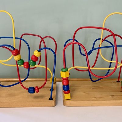 Sale Photo Thumbnail #42: A Pair of Wooden Bead Maze Activity Toys