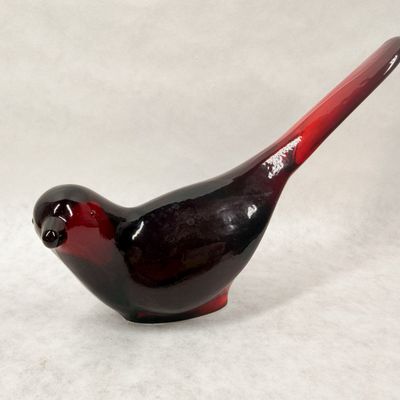 FENTON RED GLASS BIRD, 1980s