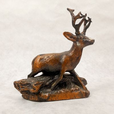 COPPER-FLASHED SPELTER STAG SCULPTURE