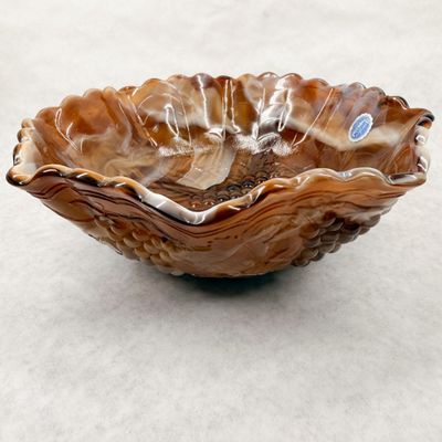 IMPERIAL CARAMEL SLAG GRAPE BOWL VINTAGE