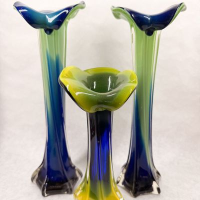 MCM ART GLASS VASES (3)
