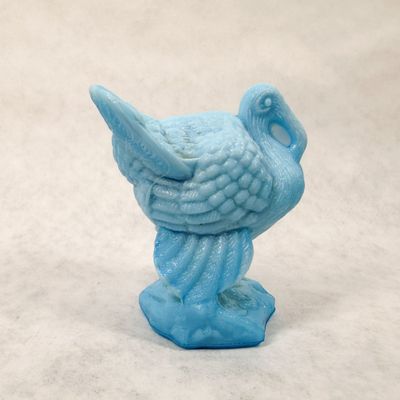 MOSSER BLUE SLAG TURKEY TOOTHPICK HOLDER