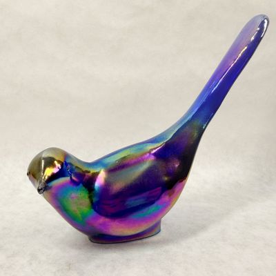 FENTON IRIDESCENT COBALT BLUE GLASS BIRD