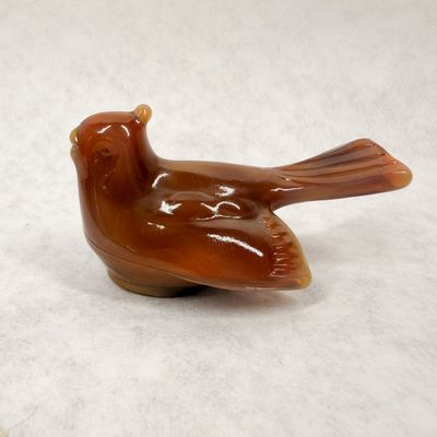 MOSSER CARAMEL SLAG GLASS BIRD