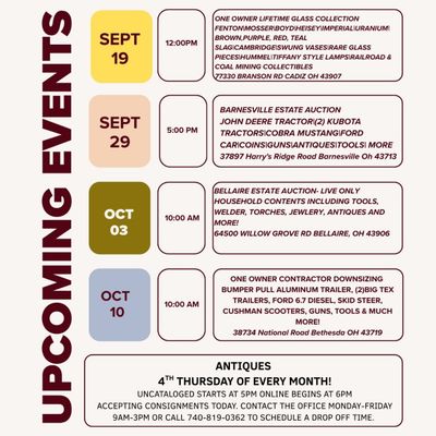 UPCOMING EVENTS