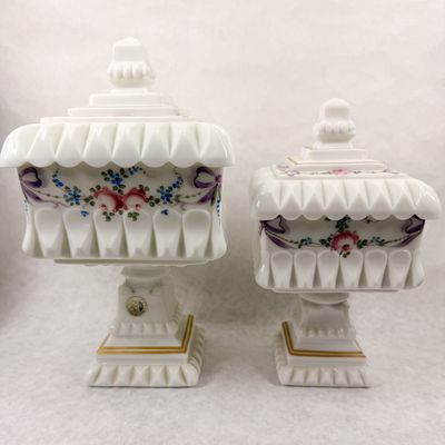 WESTMORELAND MILK GLASS COMPOTES