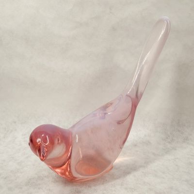 FENTON ROSALENE GLASS BIRD, 1980S