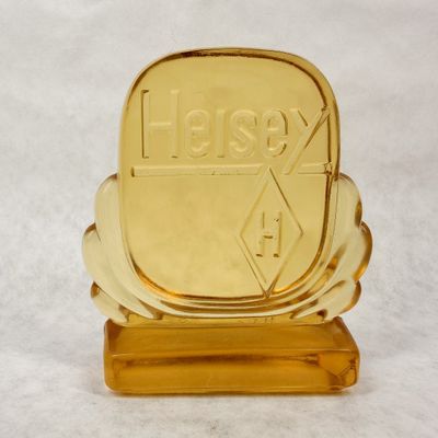 HCA HEISEY AMBER GLASS SIGN 1986