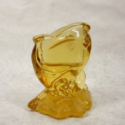 HEISEY BY IMPERIAL AMBER GLASS FIGURAL FISH VASE