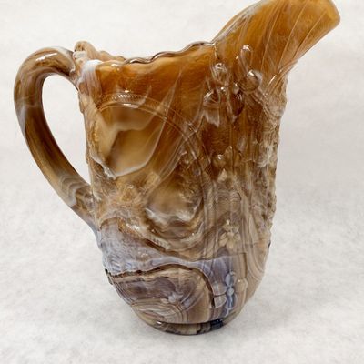 IMPERIAL WINDMILL PATTERN CARAMEL SLAG PITCHER