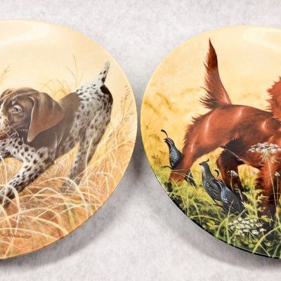 EDWIN M. KNOWLES PORCELAIN DOG PLATES, 1988