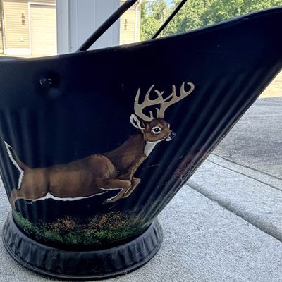Sale Photo Thumbnail #106: COAL BUCKET WITH HAND PAINTED DEER SCENE