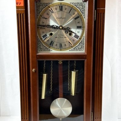 Sale Photo Thumbnail #67: WALTHAM 31 DAY CHIME WALL CLOCK