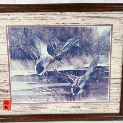 Sale Photo Thumbnail #76: FRAMED "MALLARDS IN FLIGHT" PRINT